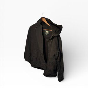 Roots Canada Men’s Black Hooded Softshell Jacket - Size XL - Red Leaf Logo